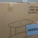 Coffee Table Black Glass Coffee Tables for Living Room, Oval Table Center Table with Sturdy Metal Frame,Modern Tempered Glass Accent Tables for Bedroom Home Office