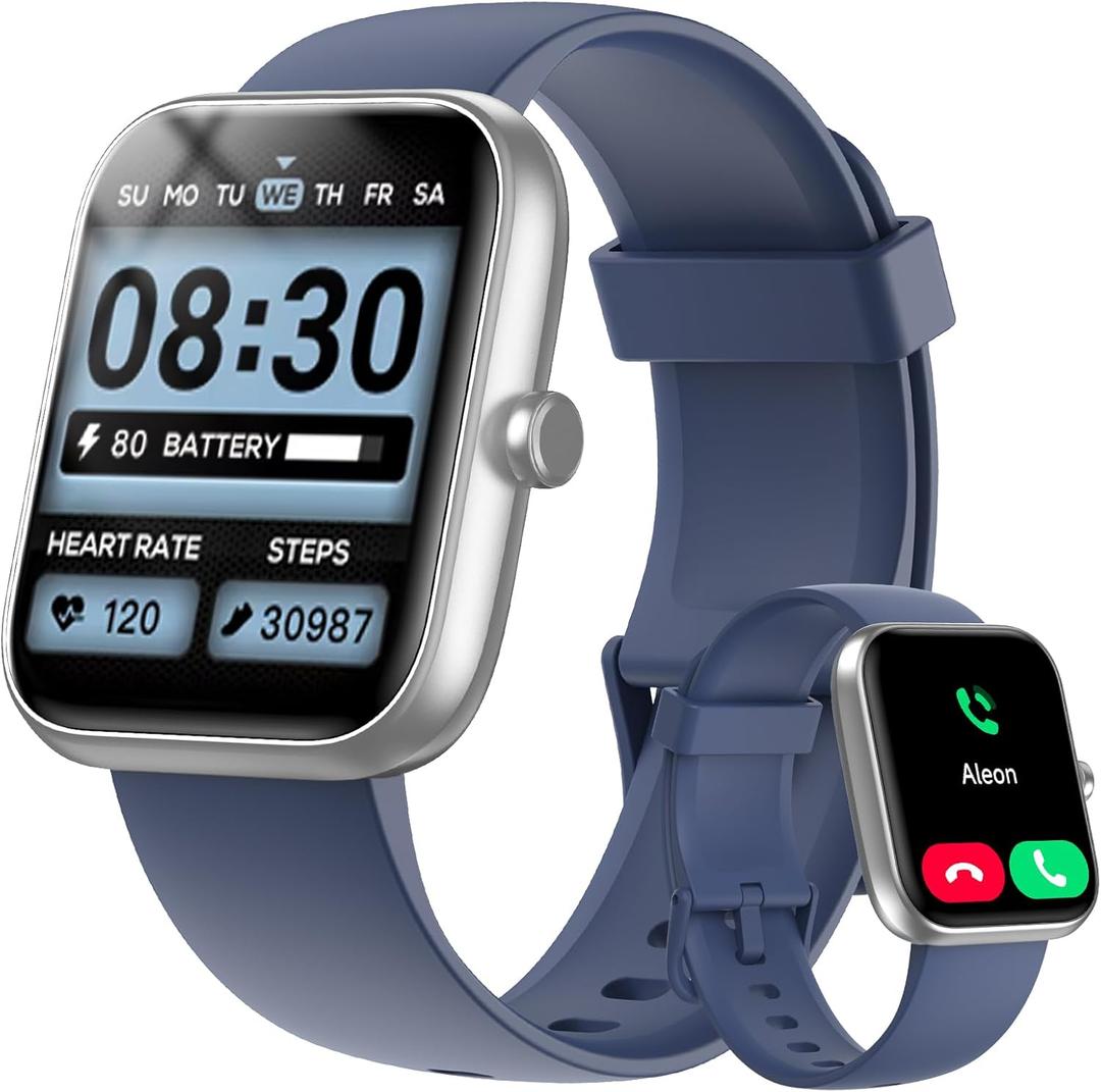 Smart Watch for Women Men with Bluetooth Call, Alexa Built-in Smartwatch, 1.83"DIY Dial Fitness Watch with Sleep Heart Rate Monitor, 110+ Sport Modes, IP68 Waterproof Watch Compatible with Android iOS