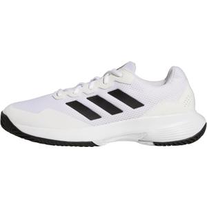 adidas Men's Gamecourt 2 Tennis Shoes (9, White/Core Black/White)