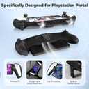 4 in 1 Accessoris Set Compatible with Playstation Portal, EVA Hard Carrying Case for PS5 Portal, Silicone Protective Cover,2 Pcs Screen Protector,10 Thumb Grip Caps,Ps Portal Accessories Black