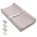 Blissful Diary Vegan Leather Baby Changing Pad with Waterproof & Wipe-Clean PU Cover, Standard Size Cozy Diaper Changing Pad for Dresser and Table, Standard Taupe