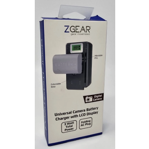 ZGEAR - Universal Camera Battery Charger W/LCD Charge Display ZGEAR - Universal Camera Battery Charger W/LCD Charge Display