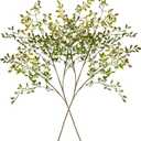 2Pcs Artificial Greenery Stems, 43.6" Nandina Branches Tall Faux Plant Stems for Vase, Greenery Decor Stems Leaves Bunches for Shop Garden Office Home Dcor (Orange2)
