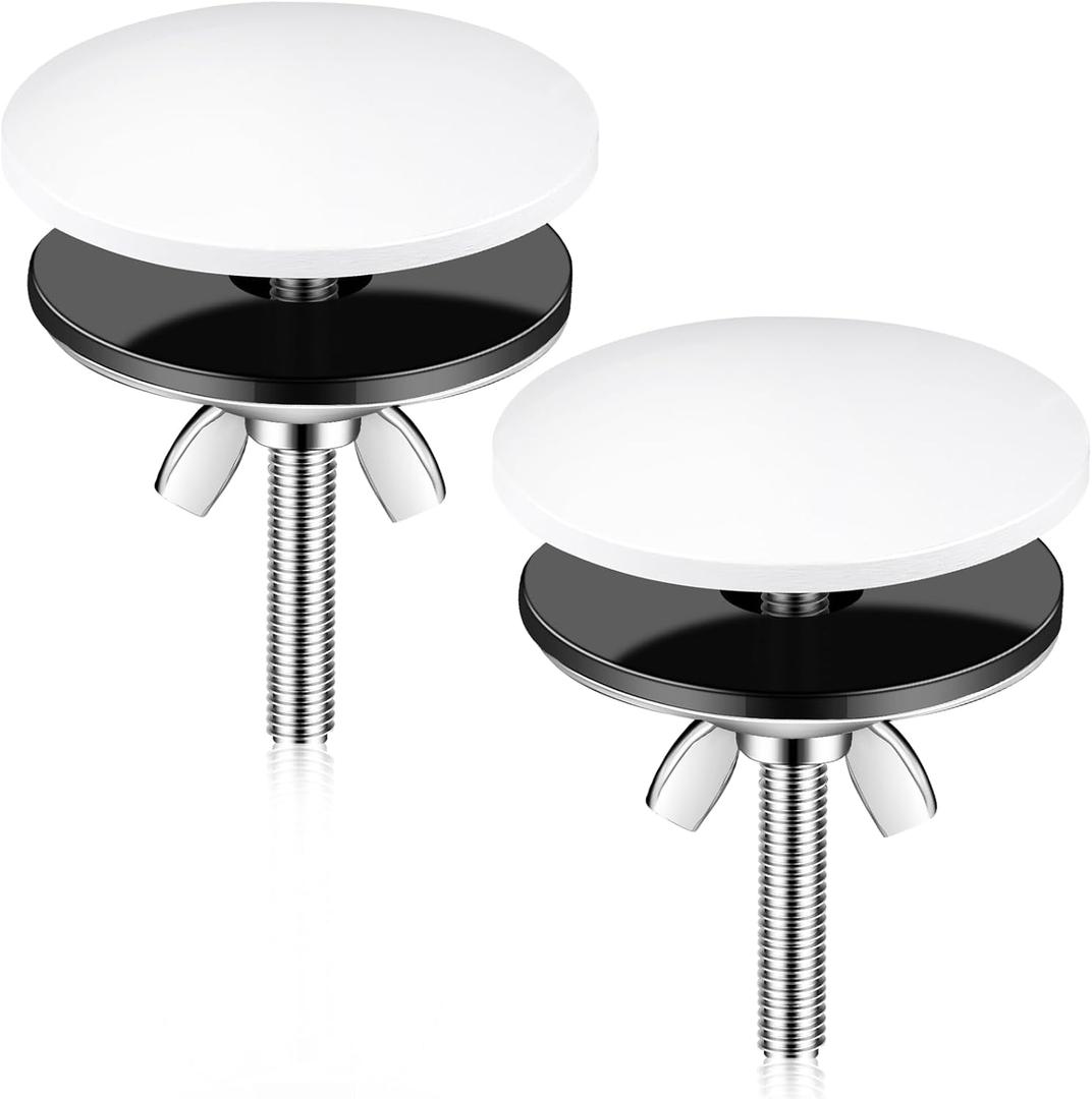 LEIFIDE 2 Pcs 2 Inch Kitchen Sink Hole Cover Faucet Hole Cover Stainless Steel Kitchen Sink Tap Plate Stopper Blanking Metal Plug(White)