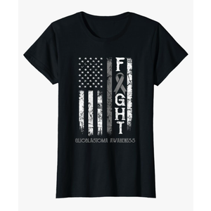 Glioblastoma Warrior US Flag T-Shirt, XL