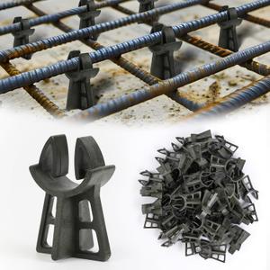 Strasee 50Pcs 1-3/16" Snap Rebar Chairs Heavy Duty Plastic Rebar Chair Fit Size 3-5 Superior Strength Anti Rust Solid Construction M076 (2 inch)