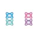MAM Comfort Baby Pacifier 100% Silicone Sterilizer Case Pack of 2, 0-3 Months (Girl Pack of 2)