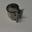 TIROL 2.25 Exhaust Clamp, 2.25 inch Lap Joint Band Stainless Steel Muffler Clamp for Joining to 2.25" ID Exhaust Pipe, Muffler Pipe 2Pcs
