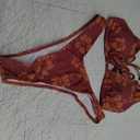 MakeMeChic Women's Halter Triangle Thong Bikini Sets High Cut Swimsuit Bathing Suit Swimwear, Medium