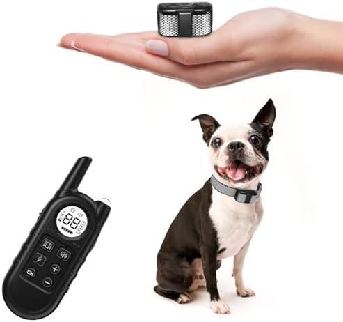 Tiniest Dog Shock Collar, Lightest Dog Training Collar with Remote for Small Dogs 5-15lbs & Medium Large Dogs/Puppies, Waterproof, Rechargeable, 1300ft Range (White Black Dot&Ultra Tiny)