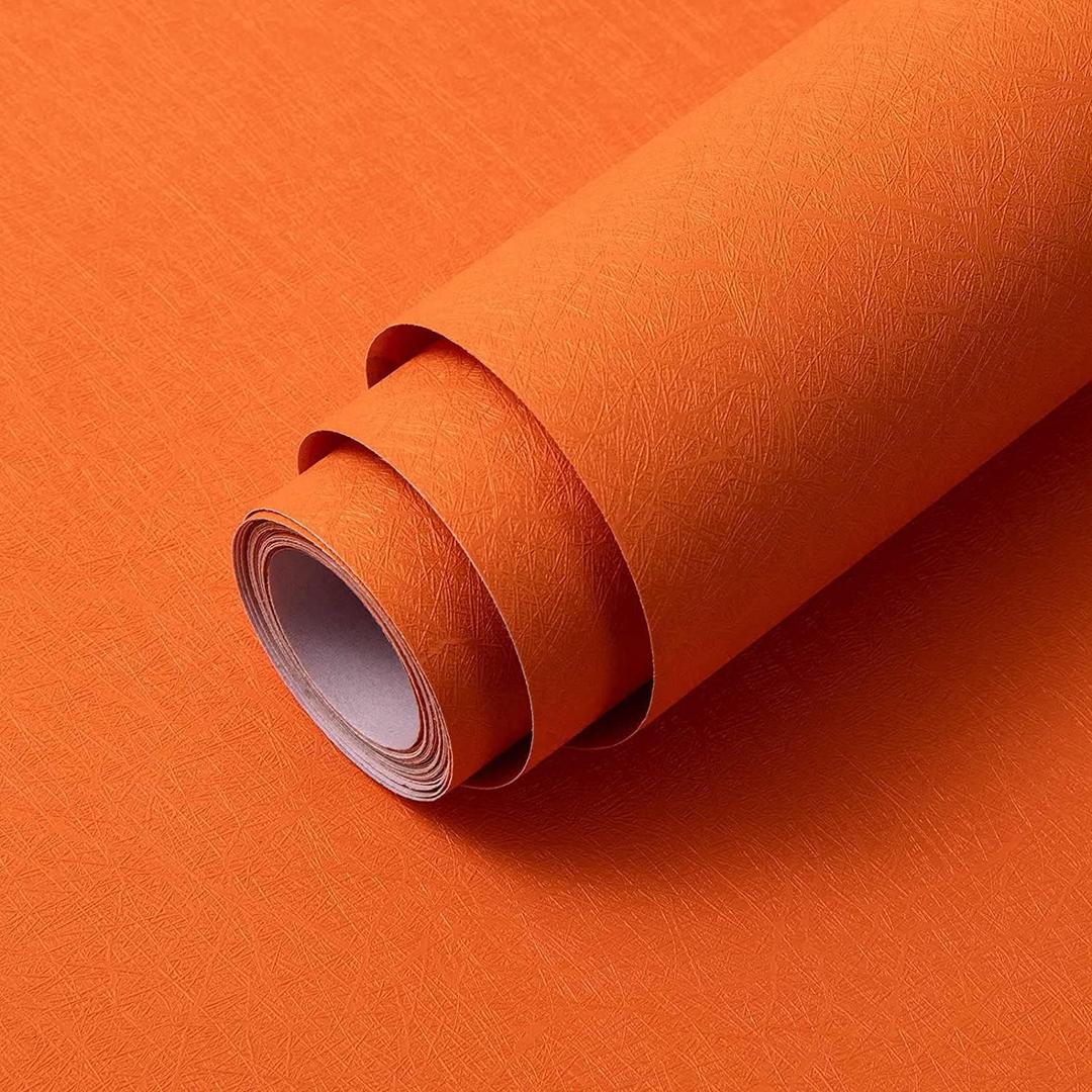 Abyssaly Orange Peel and Stick Wallpaper Removable Self Adhesive Wallpaper Embossed Silk Textured Contact Paper Home Decorativon for Cabinet Countertop Wall Shelf Liner Paper 15.7" X 196.8"