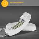 AT&T 210 Basic Trimline Corded Phone, No AC Power Required, Wall-Mountable, White