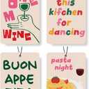 Kitchen & Foodie - Themed Car Air Freshener 4 Pcs, Fun Culinary Quotes & Art Hanging Air Freshener for Cars Closet Drawer Books, Car Accessories Mirror Decor for Cooking Lovers.