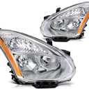 ECCPP Headlight Assembly for Nissan Rogue 2008-2013,For Nissan Rogue Select 2014-2015 Driver and Passenger Side Headlamps, Pack of 
