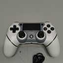 Wireless Controller Compatible with PS4/Pro/Slim, Black ps4 controller with Dual Vibration, 1000mAh Battery, 6-Axis Motion Sensor, Built-in Speaker & 3.5mm Headphone Jack, Charging Cable (White)