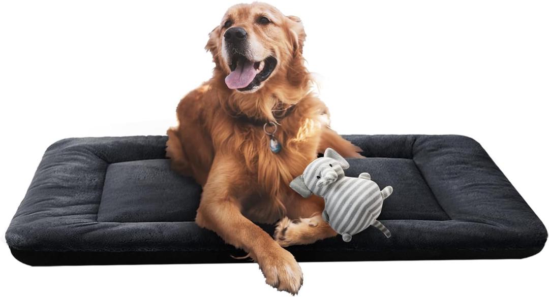 Dog Beds Crate Pad for Medium/Large Dogs Fit Dog Crates,Washable & Anti-Slip Kennel Pad for Dogs Cozy Sleeping Mat,Dark Gray 42inch (42.0"L x 28.0"W x 1.0"Th)