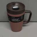 Owala SmoothSip Slider Stainless Steel Insulated Travel Mug with handle, 100% Leak Proof, For Hot and Cold Drinks, Travel Friendly with Sliding Lock Lid, 12oz, BPA Free, Leak Proof, Cozy Cocoa