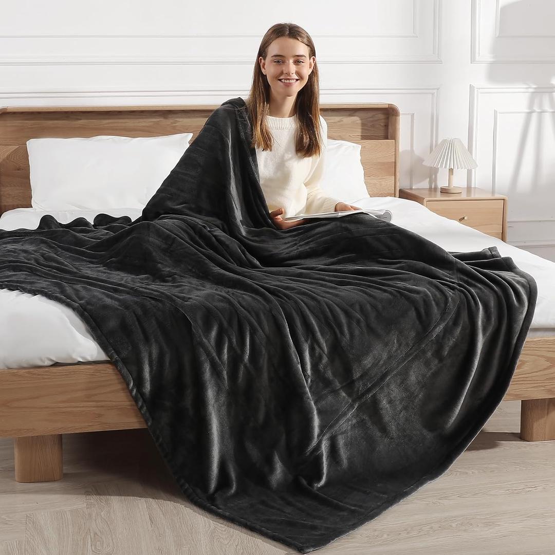 Heated Blanket Full Size Electric Blanket 72" X 84" with 5 Heating Level & 10 Hour Auto Off, Ultra-Warm Selected Flannel Heating Blanket for Adults, Machine Washable, Gifts for Grandma (Charcoal Grey)