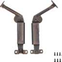 1 Pair of Self-Balancing Lid Support Hinges, Left & Right, Dark Bronze Tone with Screws for Sofa, Box, Cabinet, Toy Box, and Shoe Bench