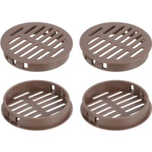 uxcell Round Soffit Vents 2 inch, 16Pcs Brown Plastic 60mm Soffit Vent Cover - Circular Air Vent Grille - Air Flows Easily for Bathroom Home, Office, Kitchen, Cabinet, Wardrobe