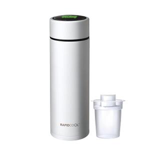 Nuby RapidCool Portable Baby Bottle Maker - with Milk Powder Dispenser and Digital Lid - Ideal for Travel Bottles and Night Feeds - Stainless Steel