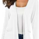 TownCat Womens Lightweight Cardigans Long Sleeve Open Front Casual Cardigan with Pockets (Small, White)
