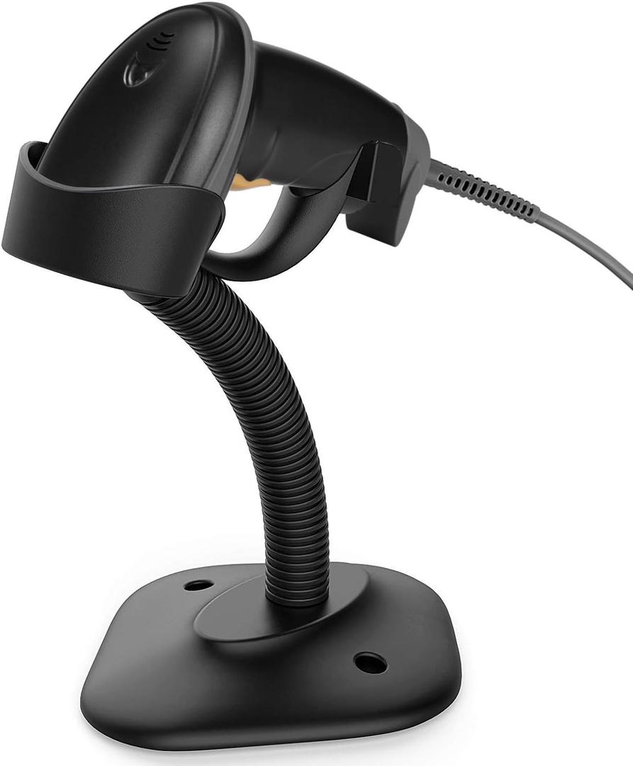 Esup Barcode Scanner with Stand USB Barcode Scanner Wired Handheld Laser Barcode Reader with Adjustable Stand (with Stand)