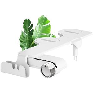 Mornwaen Bidet Attachment for Toilet with Phone Holder and Hook,Non-Electric Self-Cleaning Dual Retractable Nozzles,Adjustable Water Pressure for Rear and Feminine Wash