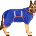 Bienbee Dog Bathrobe, Quick Drying Super Absorbent Dog Robes for After Bath, Warm Keeping Dogs Towel, Dogs Bath Supplies, Dark Blue, XXL