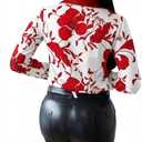 Blouses for Women Dressy Casual Colorful Long Sleeve Shirt Floral Print Tops Loose Collar Sexy T-Shirts Fashion 2023 (XXXL)