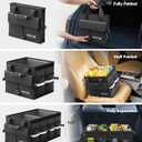 HOTOR Car Trunk Organizer - Foldable Trunk Organizer for SUV, Car Storage with Reflective Strips & Securing Cover, Large Capacity Car Accessories for Truck, Van & Sedan, Black, 24.4" x 13.8" x 11.0"