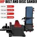 BUCKTOOL Pro 1HP Bench Belt Sander for Metal Working, 4 x 36 in Belt and 8 in Disc Sander with 1HP Direct-drive Motor, Benchtop for Metalworking, BD4801-M