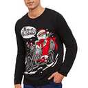 VENTELAN Men's Ugly Christmas Sweater Fun Classic Santa Claus Patterns Xmas Pullover,XL