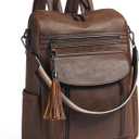 Shrrie Laptop Backpack for Women 15.6 inch,Travel Leather Backpack Purse Nurse Teacher Carry on Backpack Computer Bag,Professional Water-Resistant College Business Work Casual Daypack,Brown (Crazy Horse Brown01)