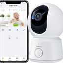 ARENTI B2, 360 View Baby Camera for Pet/Nanny, 2.4g WiFi Only, Temperature Sensor, Sound & Motion Detection, 2 Way Audio, Night Vision, Works Screen2-No Light
