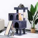 BestPet 36 inches Cat Tree for Indoor Cats Cat Tower with Scratching Posts Multi-Level Cat Furniture Condo with Ramp, Perch Spacious Cat Cave & Funny Toys for Kittens House,Dark Grey