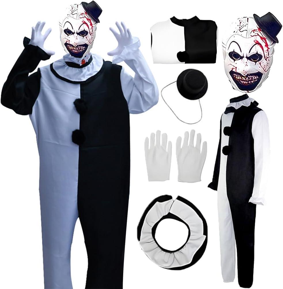 Moive Cosplay Costume Black and White Bodysuit Full Set Halloween (Large)