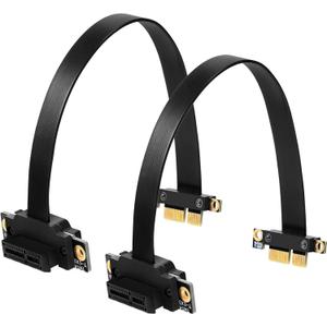 Photect 2 Pieces PCI E PCI Extension Cable PCIE Riser 1X Express 36pin with Gold Plated Connector, 90 Degree, 20 cm