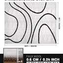 YIHOUSE Modern Area Rugs for Living Room, 8x10 Washable Black and White Rug, Thin Abstract Geometric Striped Rug, Area Rug for Bedroom,Kitchen,Dining Room,Office