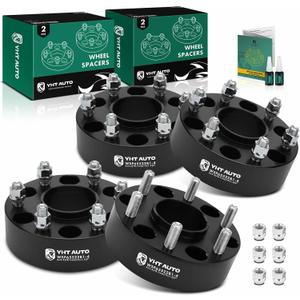 YHTAUTO 6x5.5 Hubcentric Wheel Spacers 2 inch Fits Chevy, GMC, Cadillac Models, Silverado, Sierra, Tahoe, Yukon, Forged 6x139.7mm Tire Spacers 50mm with M14x1.5 Studs 78.1mm Hub Bore 4PCS, Black