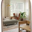 Arched Wall Mirror 24" x 36",Antique Gold Metal Beaded Frame, Decorative Accent Mirror for Bathroom, Living Room, Entryway & Bedroom