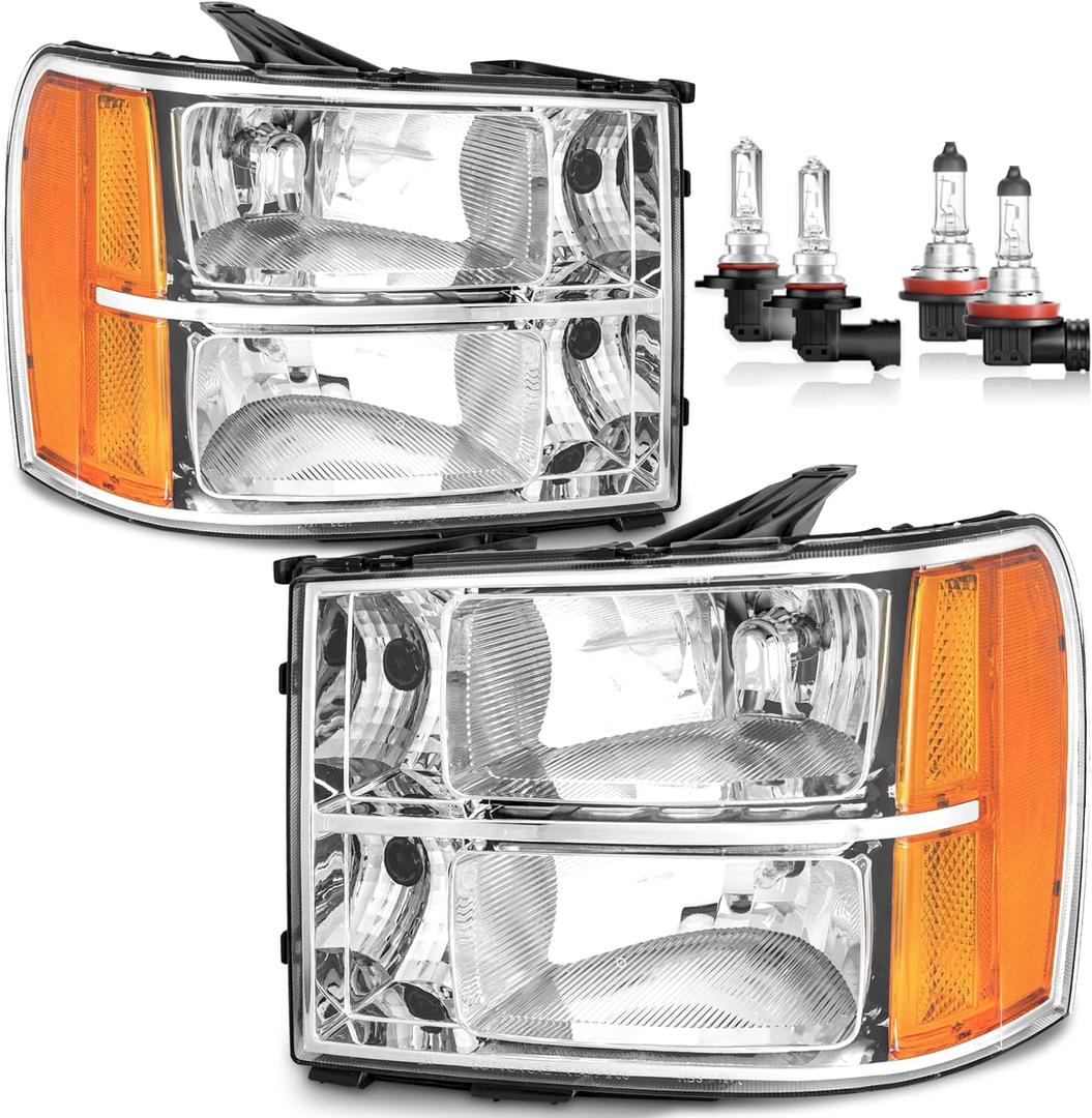 Headlights for 2007-2013 GMC Sierra 1500/07-14 Sierra 2500HD 3500HD