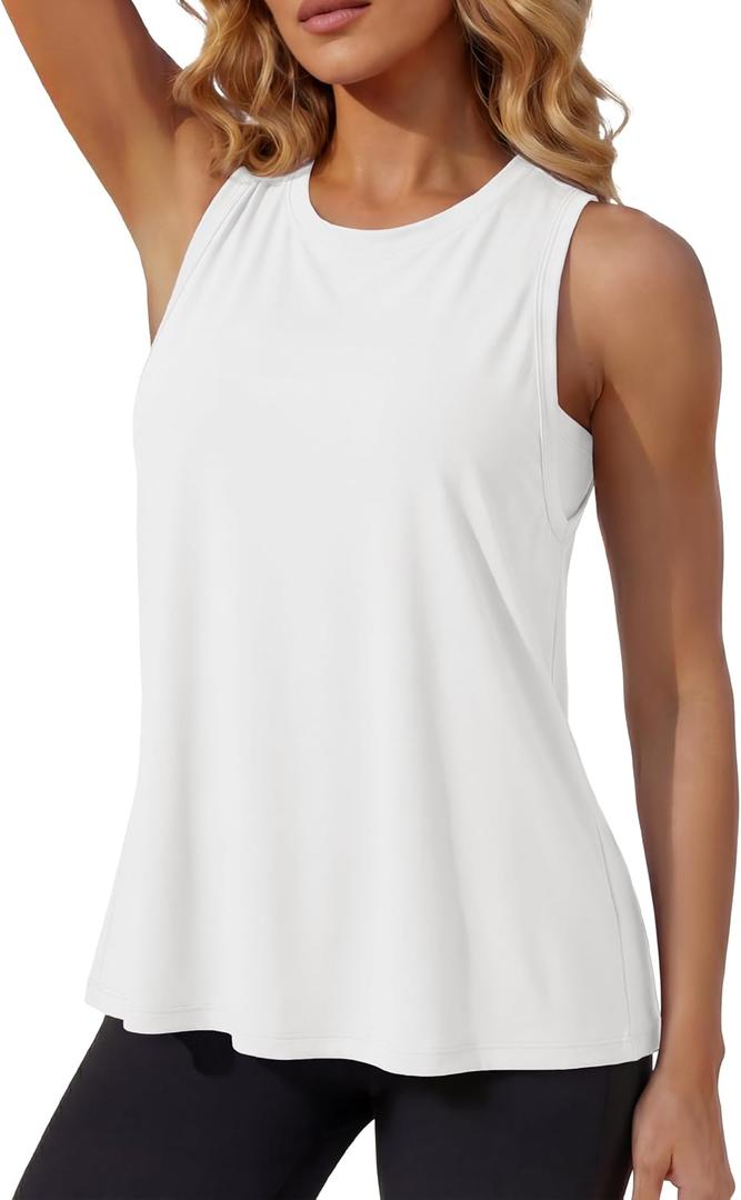 2 x MAGCOMSEN Women's Loose Fit Quick Dry Lightweight Athletic Tank Top (M)