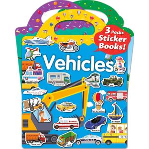 Reusable Sticker Book for Toddlers 2-4 Years, Stickers for Kids, Toddler Sticker Book Ages 1-3, Toddler Craft Activities, Toddler Travel Toys Ages 2+ Boy Girl Birthday Gifts