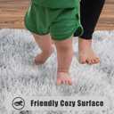 Ultra Soft Runner Rugs with Upgraded Non-Slip Rubber Backing & Thick Memory Sponge, 2x6 Feet Fluffy Shag Throw Area Rug for Bedroom Hallway Living Room Tie-dye Light Grey
