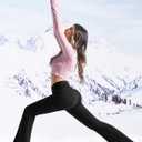 Heathyoga Fleece Lined Pants Women Yoga Pants with Pockets for Women Thermal Pants High Waist Flare Leggings for Winter (Black, L)