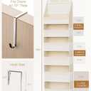 Over The Door Organizer, 6-Shelf Closet Hanging Storage with 13 Mesh Pockets, 55lbs Capacity Behind The Door Storage for Baby Nursery, Bathroom, Bedroom, and Dorm, Beige