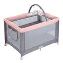 Pamo Babe Pack and Play with Bassinet, Pink Portable Playard for Baby, Size 39.37 x 25.9 x 27.55 inches