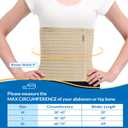 Abdominal Binder Post Surgery - Premium Belly Band for Stomach Support & Compression - Promote Recovery for Postpartum, Hysterectomy, Tummy Tuck, Hernia - Durable Belly Wrap Waist Band (Size M 30" - 45", 9" High, Beige)