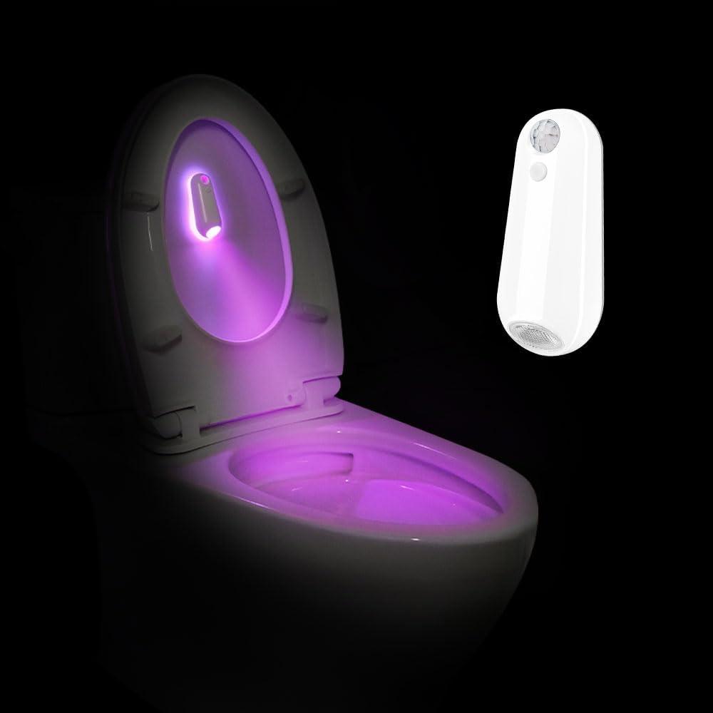 LAVAED Motion Sensor Night Light Indoor,LED Toilet Light Activated RGB Color Changing Rechargeable Funny Potty Training Toilet Light for Toddler Boys Girls Bathroom Decor Perfect Gifts (F15-1pack)